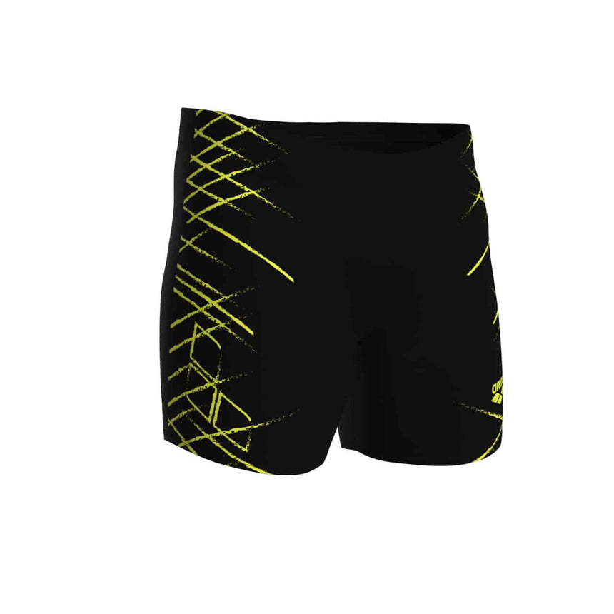 Arena M Straight Lines Swim Mid Jammer Black-Soft Green