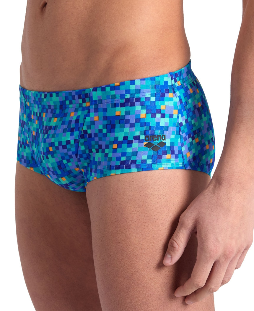 Arena Mens Pooltiles Swim Low Waist Short Blue Multi