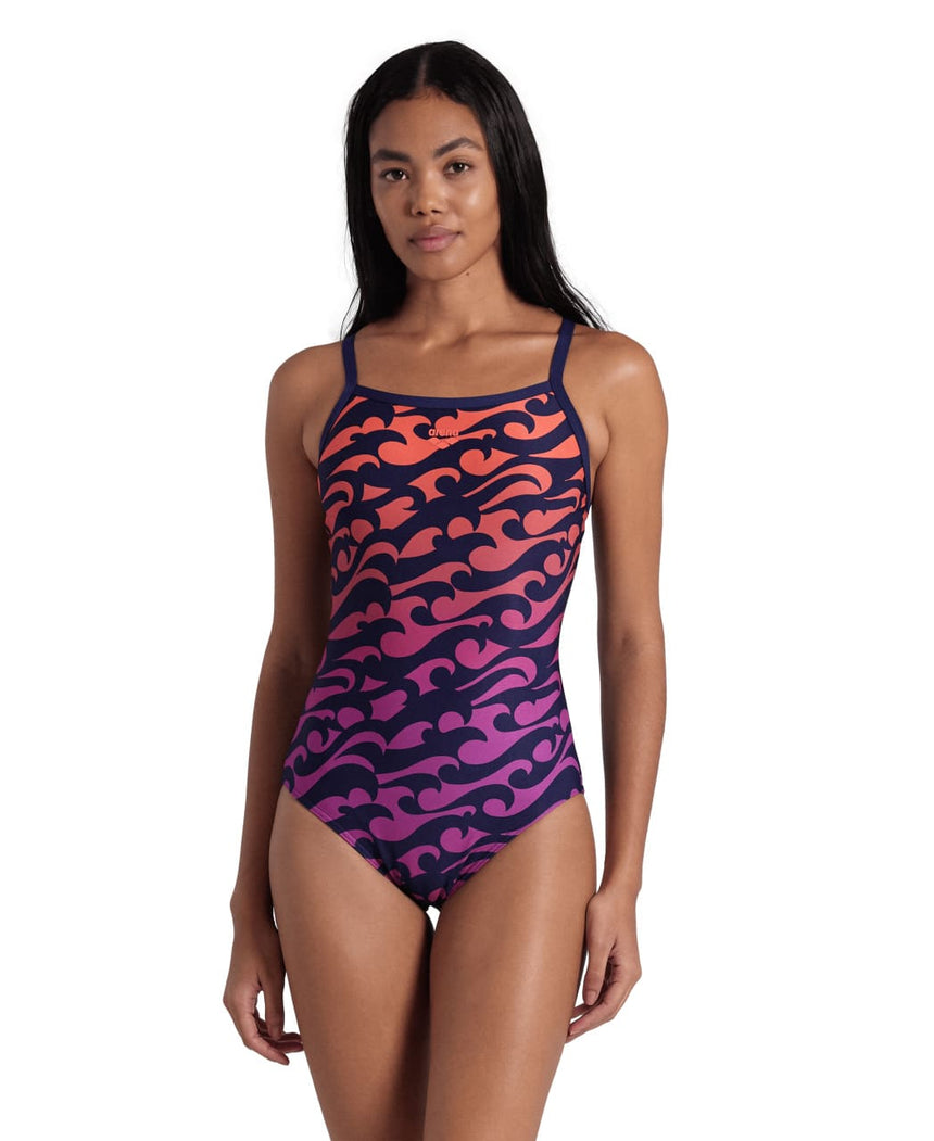 Arena W Surfs Up Swimsuit Lightdrop Back navy-navy Multi