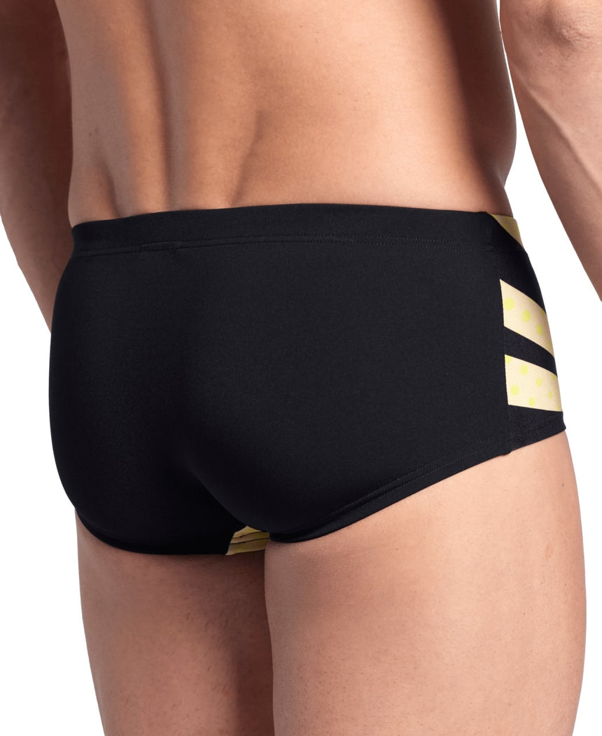Arena Mens Multi Stripes Swim Low Waist Short Black Multi