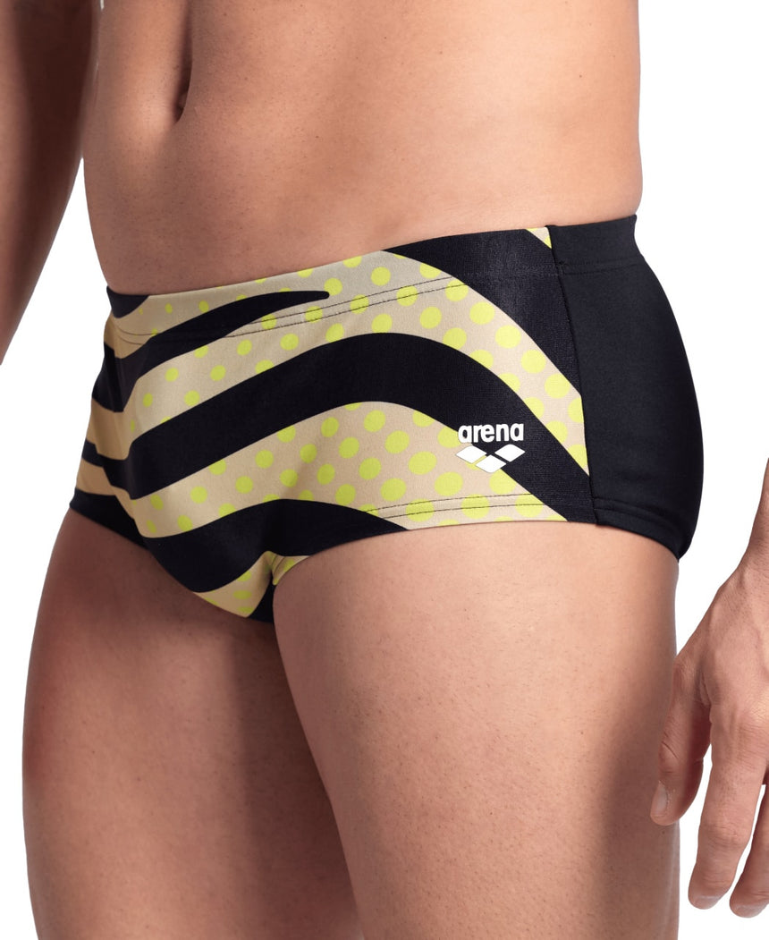 Arena Mens Multi Stripes Swim Low Waist Short Black Multi