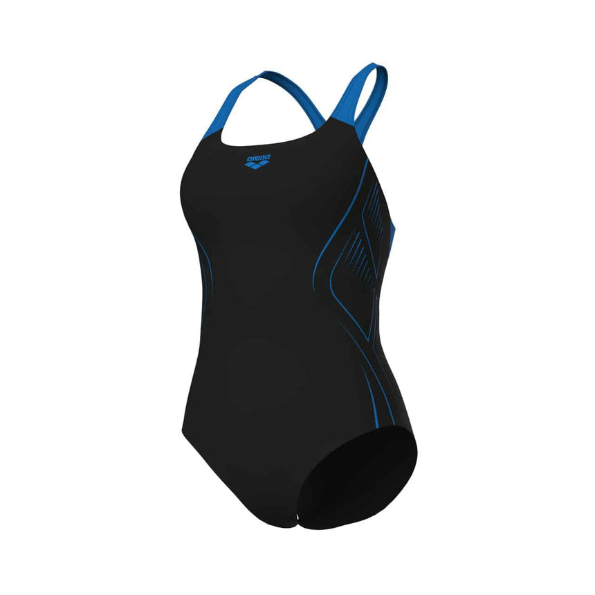 Arena Badpak Reflecting Swim Pro Back Zwart-Blauw Rivier