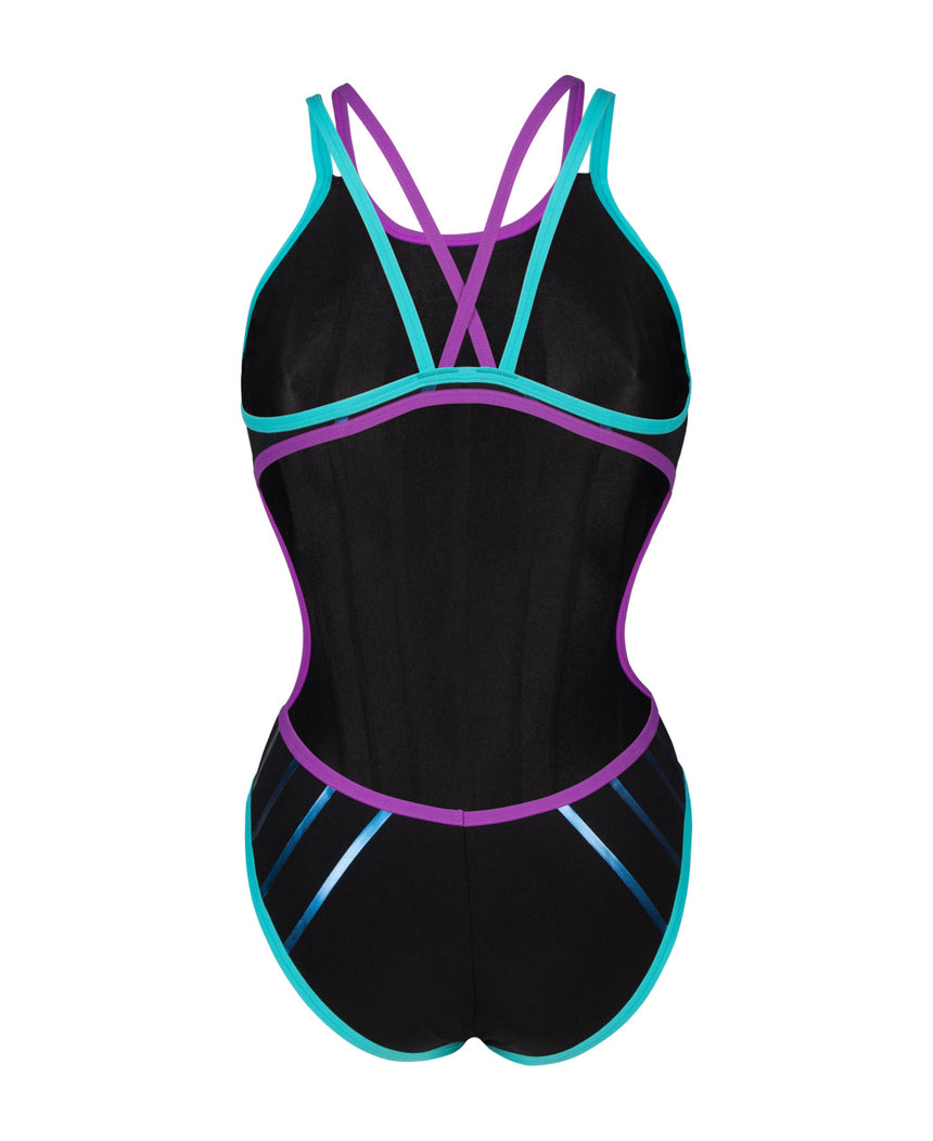 Arena Badpak One Metallic Paint Zwart-Water-Paars