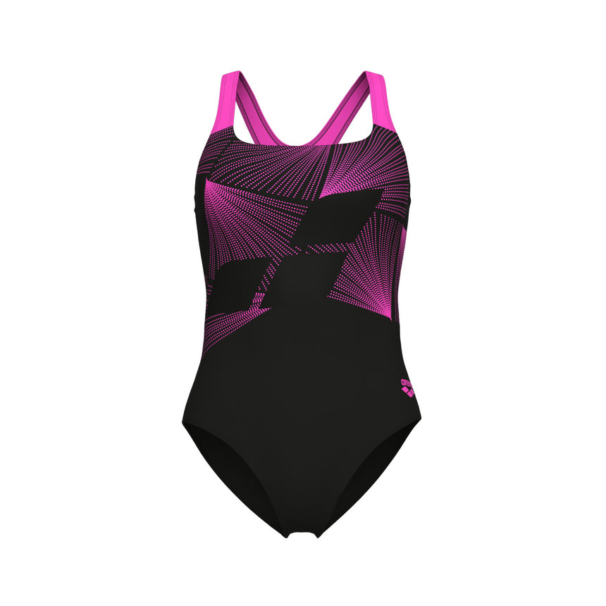 Arena Badpak Lights Control Pro Back Zwart-Schokkend Roze