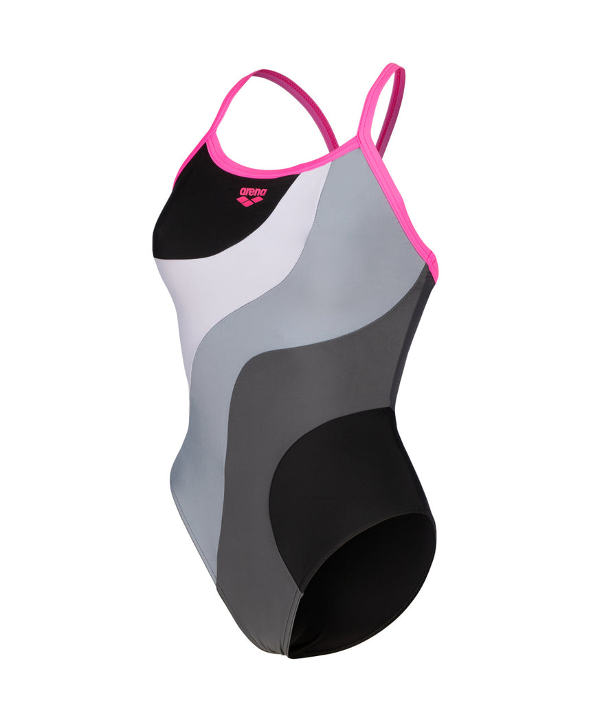 Arena Badpak Multi Slices Lightdrop Back Zwart-Wit