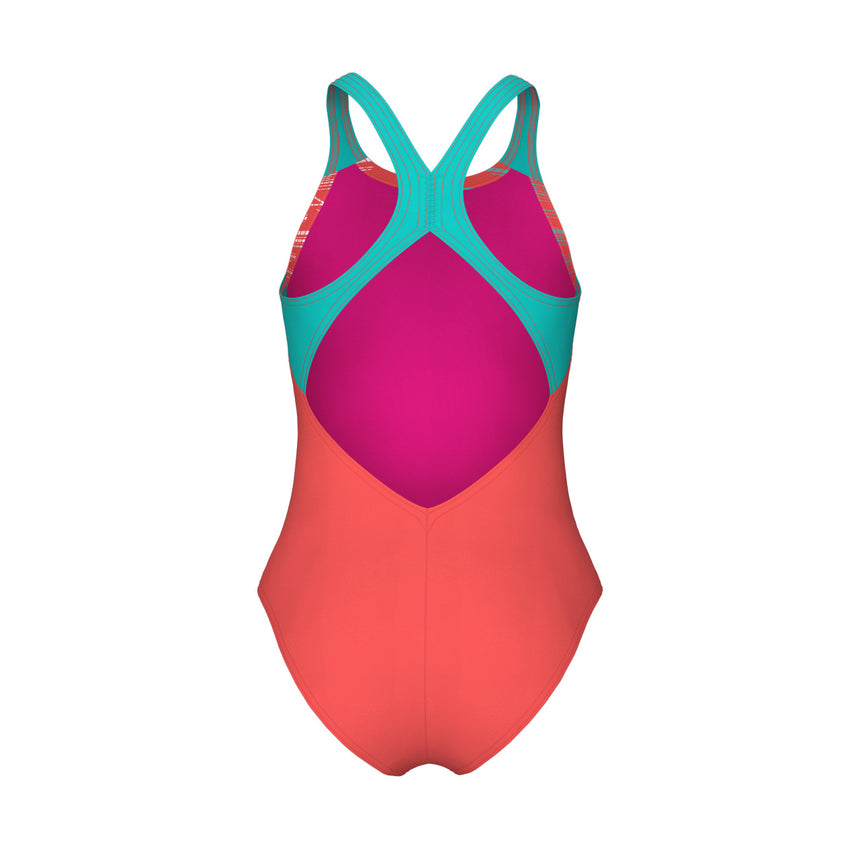 Arena Meisjes Badpak Pastime V Back Kalypso Koraal-Water