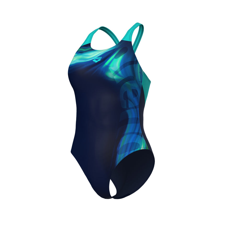 Arena Badeanzug Dreamline V Back Marineblau-Water-Multi