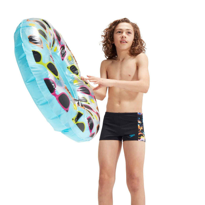 Speedo Boys Digital Panel Aquashort Black/Hypersonic Blue/Volcanic Orange/Lumo Green/Fluo Tiger