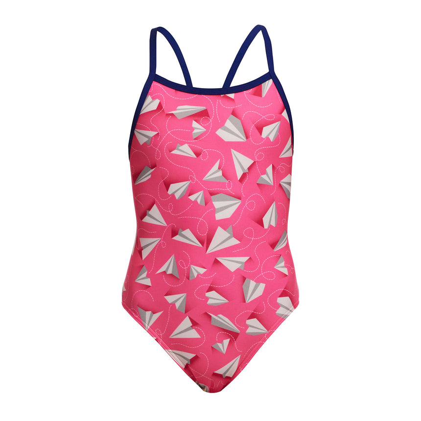 Funkita Girls Swimsuit Single Strap Paper Pink