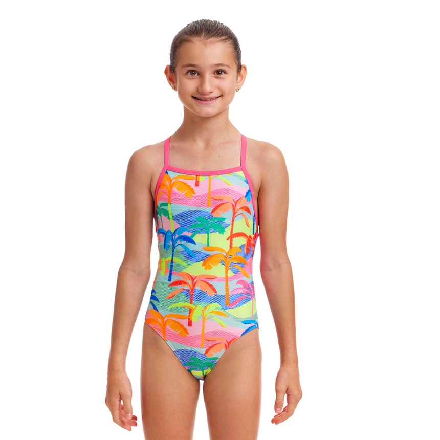 Funkita Girl's Strapped In One Piece Poka Palm