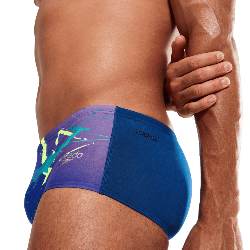 Speedo Herren 14 cm Placement Digital Badeslip Ammonite/Miami Lilac/Bright Zest/Aquarium