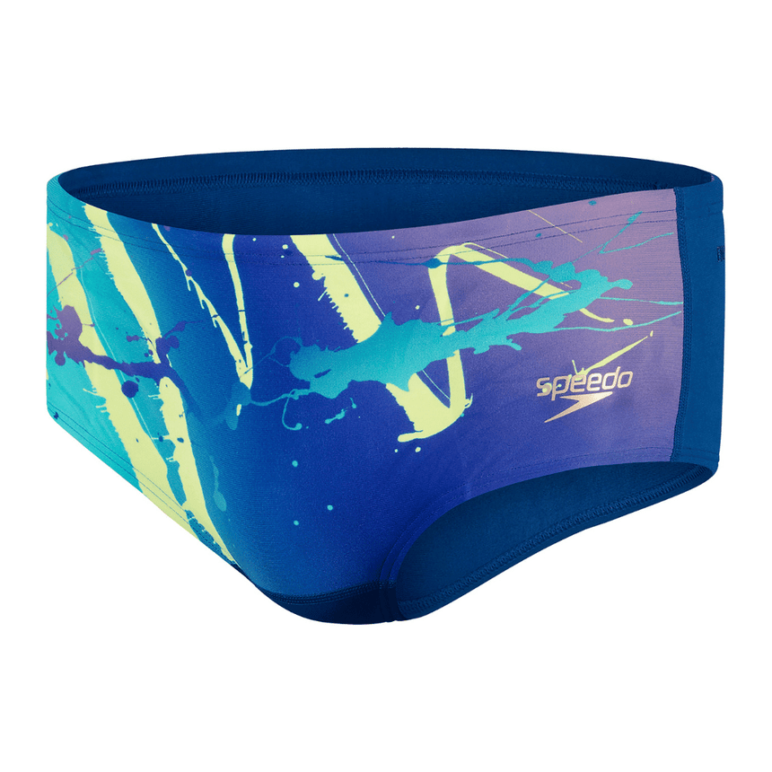 Speedo Herren 14 cm Placement Digital Badeslip Ammonite/Miami Lilac/Bright Zest/Aquarium