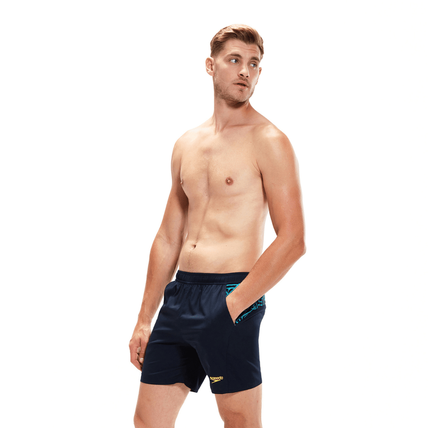 Speedo Mens Sport Panel 16" Watershort True Navy/ Aquarium/ Chroma/ Spritz