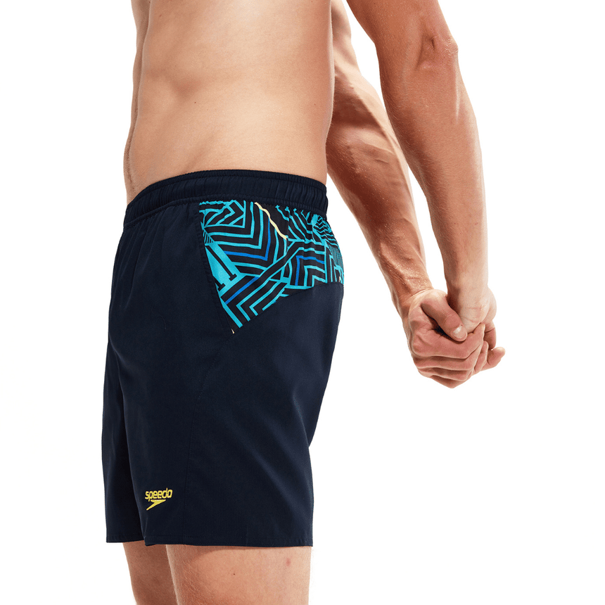 Speedo Mens Sport Panel 16" Watershort True Navy/ Aquarium/ Chroma/ Spritz