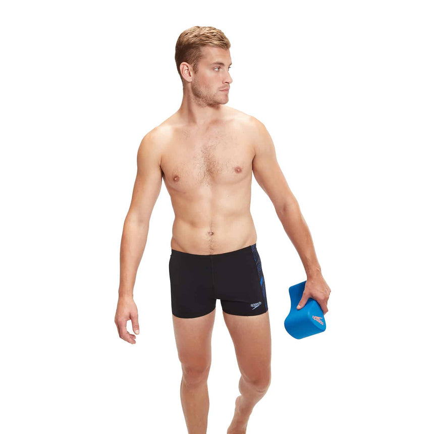 Speedo Herren Aquashort Hyper Boom Panel Schwarz/Curious Blue/True Cobalt