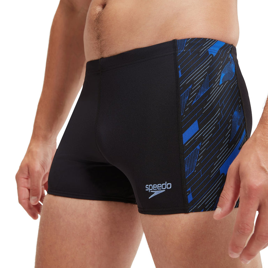 Speedo Herren Aquashort Hyper Boom Panel Schwarz/Curious Blue/True Cobalt