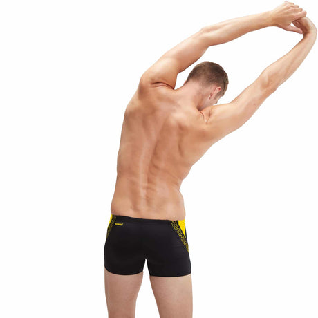 Speedo Mens Hyper Boom Splice Aquashort Black, Lemon Drizzle