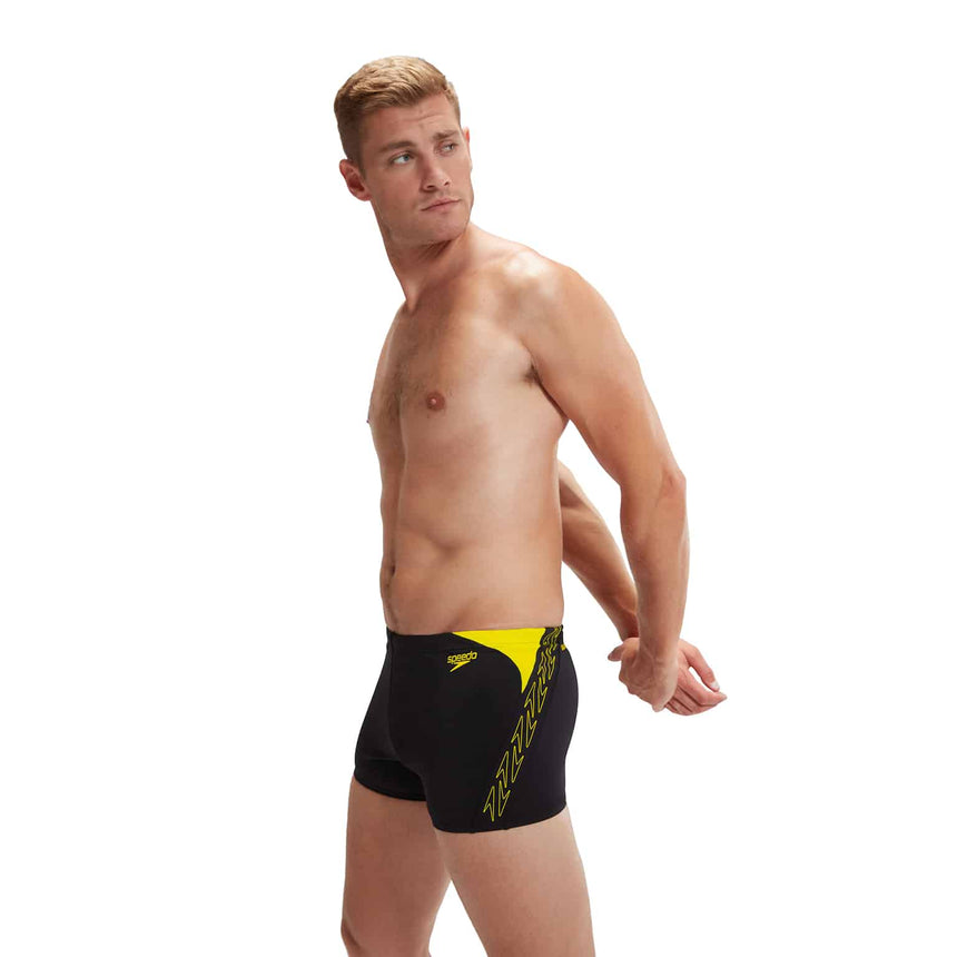 Speedo Mens Hyper Boom Splice Aquashort Black, Lemon Drizzle