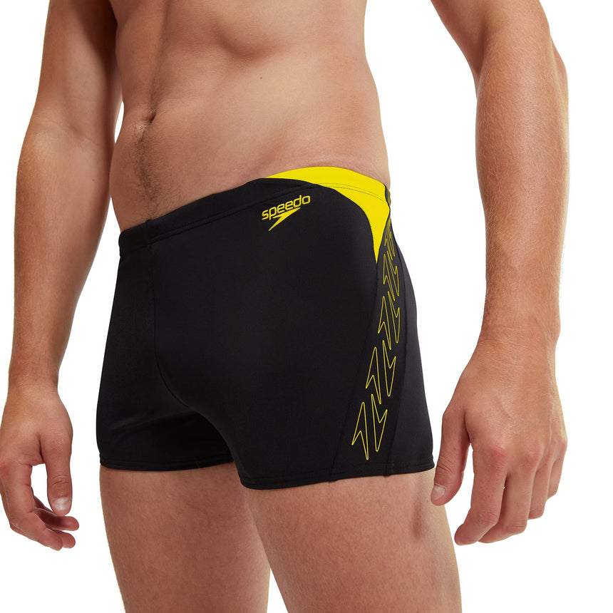 Speedo Mens Hyper Boom Splice Aquashort Black, Lemon Drizzle