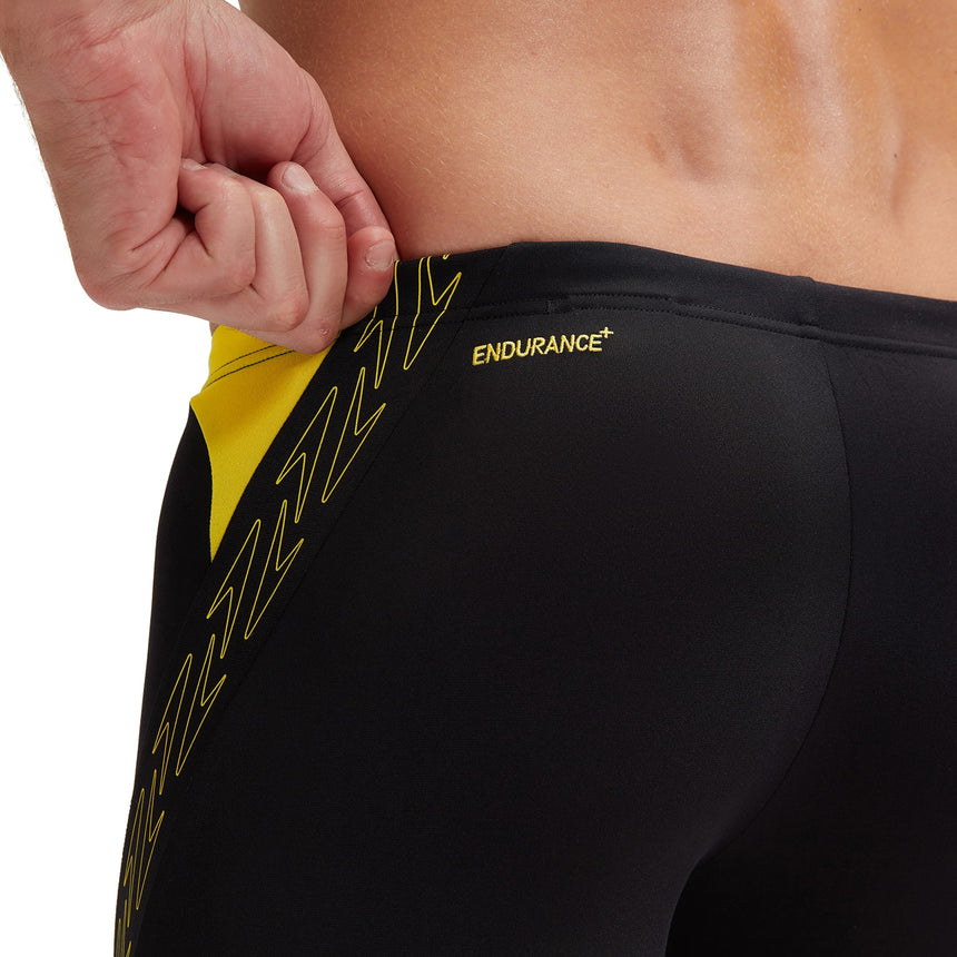 Speedo Mens Hyper Boom Splice Aquashort Black, Lemon Drizzle