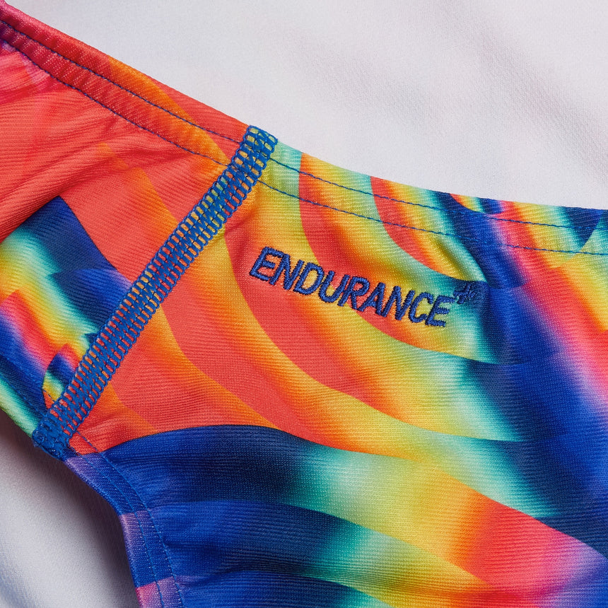 Speedo Womens Allover Digital Leaderback Watermelon, Flare Pink, Mandarin Peel, Lemon Drizzle