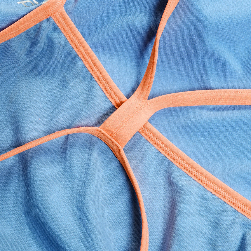Speedo Womens Solid Vback Curious Blue/Disco Peach