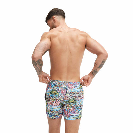 Speedo Mens Watershort Digital Printed Leisure 14" Seaweed Green/Fandango Pink/Tranquil Blue/Curious Blue