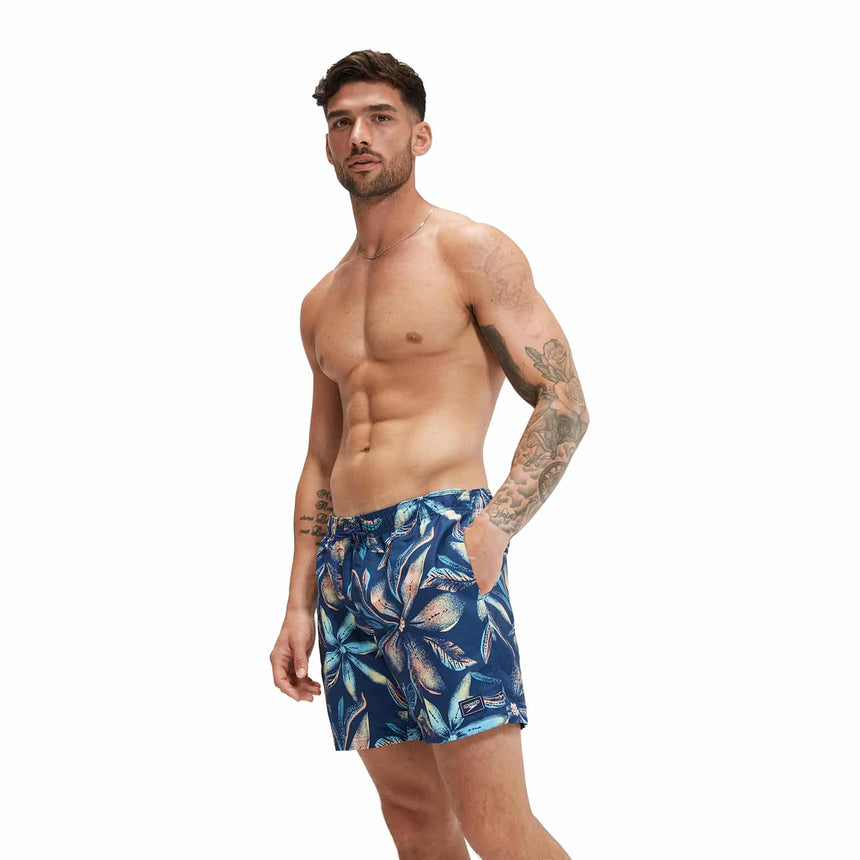Speedo Mens Watershort Digital Printed Leisure 16" Pure Blue/Fall/Pool/Marine Blue/Pulcino/Soft Olive