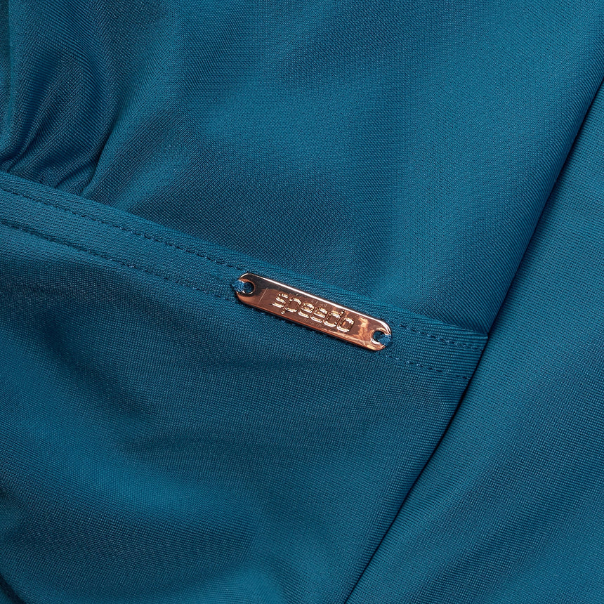 Speedo Womens Shaping V Neck 1 Piece Dark Teal