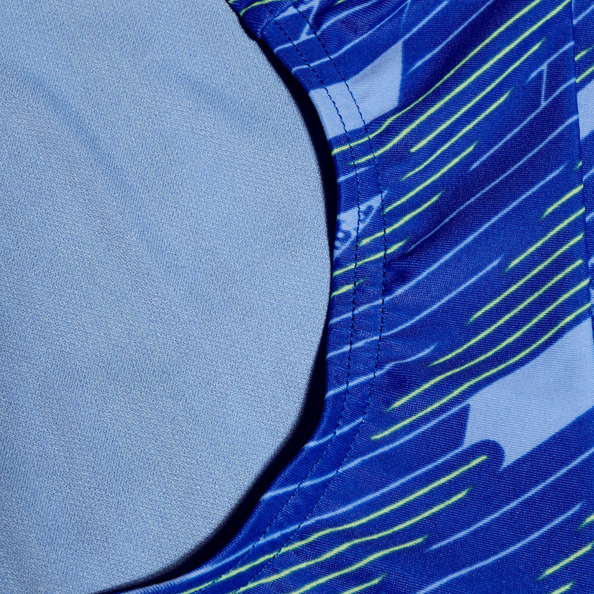 Speedo Girls HyperBoom Allover Medalist True Cobalt / Curious Blue / Lemon Drizzle