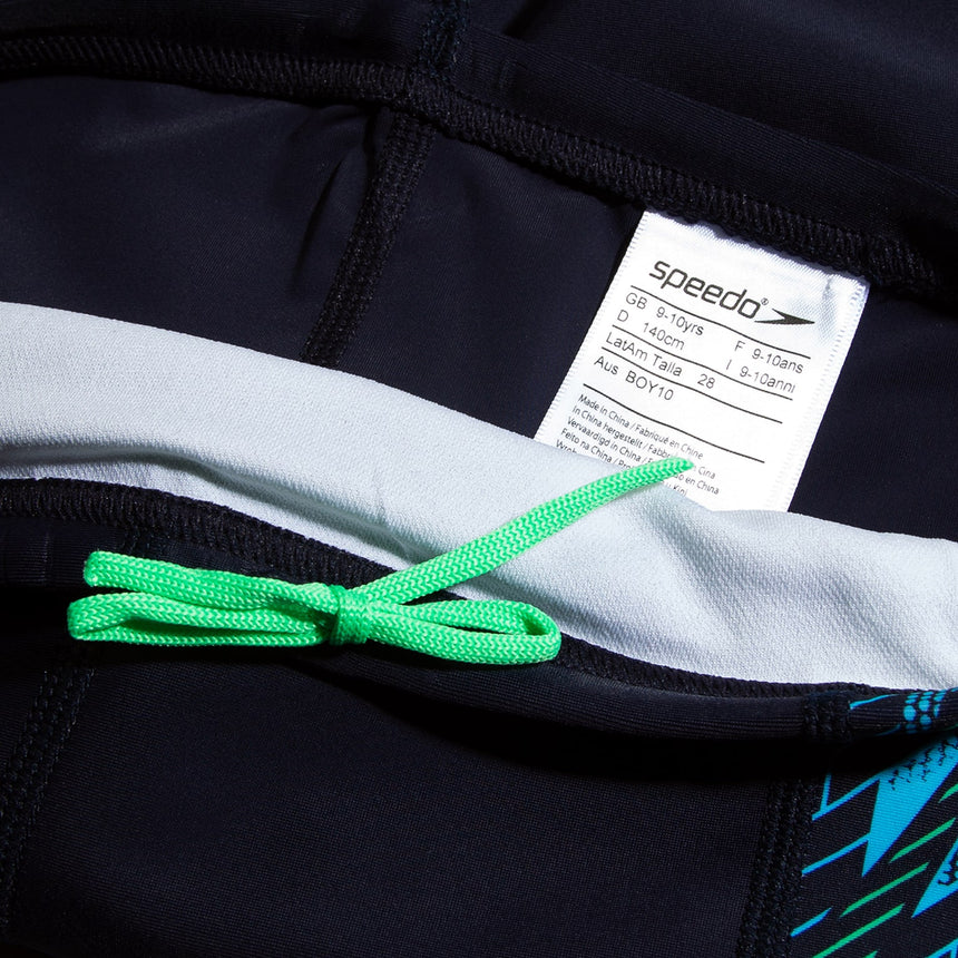 Speedo Boys Swim Jammer HyperBoom Panel True Navy/Harlequin Green/Picton Green