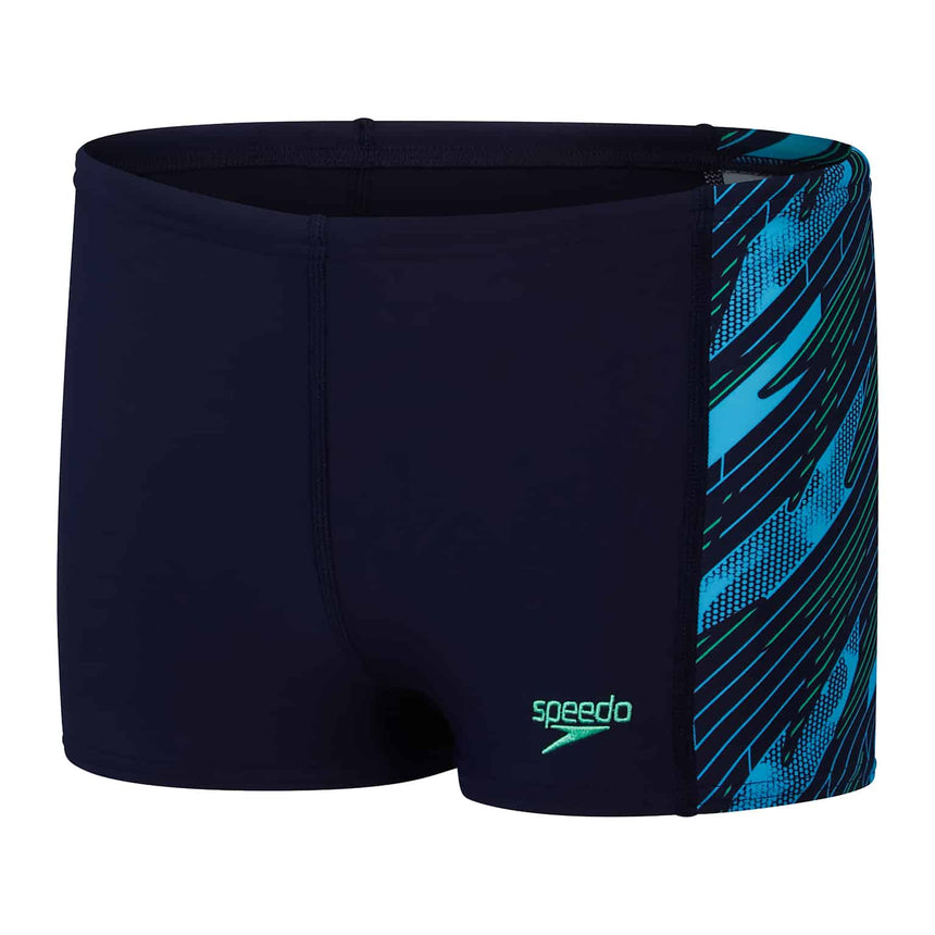 Speedo Boys Aquashort HyperBoom Panel True Navy/Harlequin Green/Picton Green