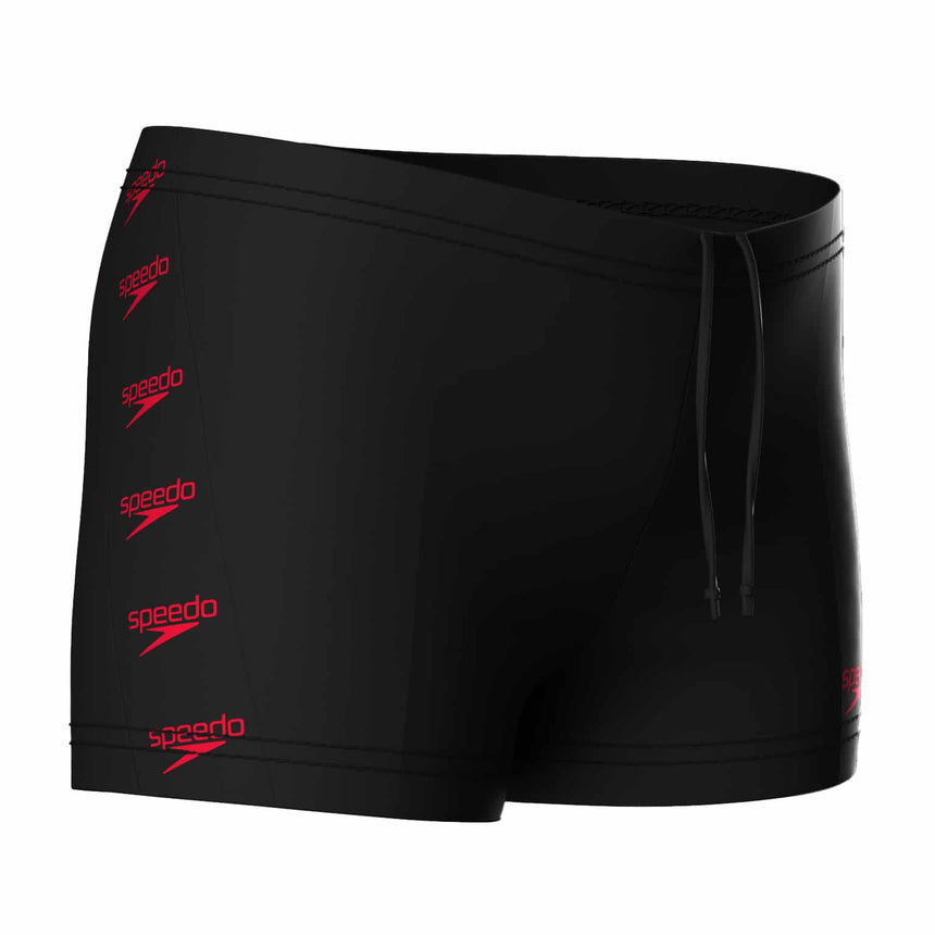 Speedo Boys Aquashort Eco Placement Panel Black/Red