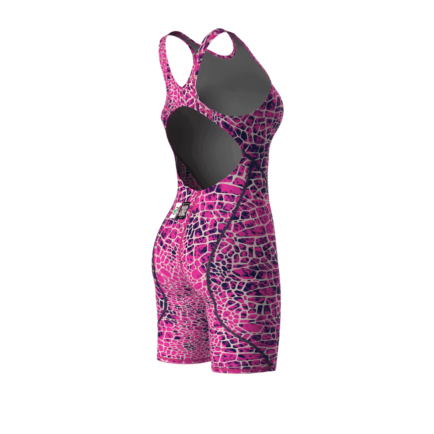 Arena Competition Kneeskin Powerskin ST Next Open Back Snakeskin Pink