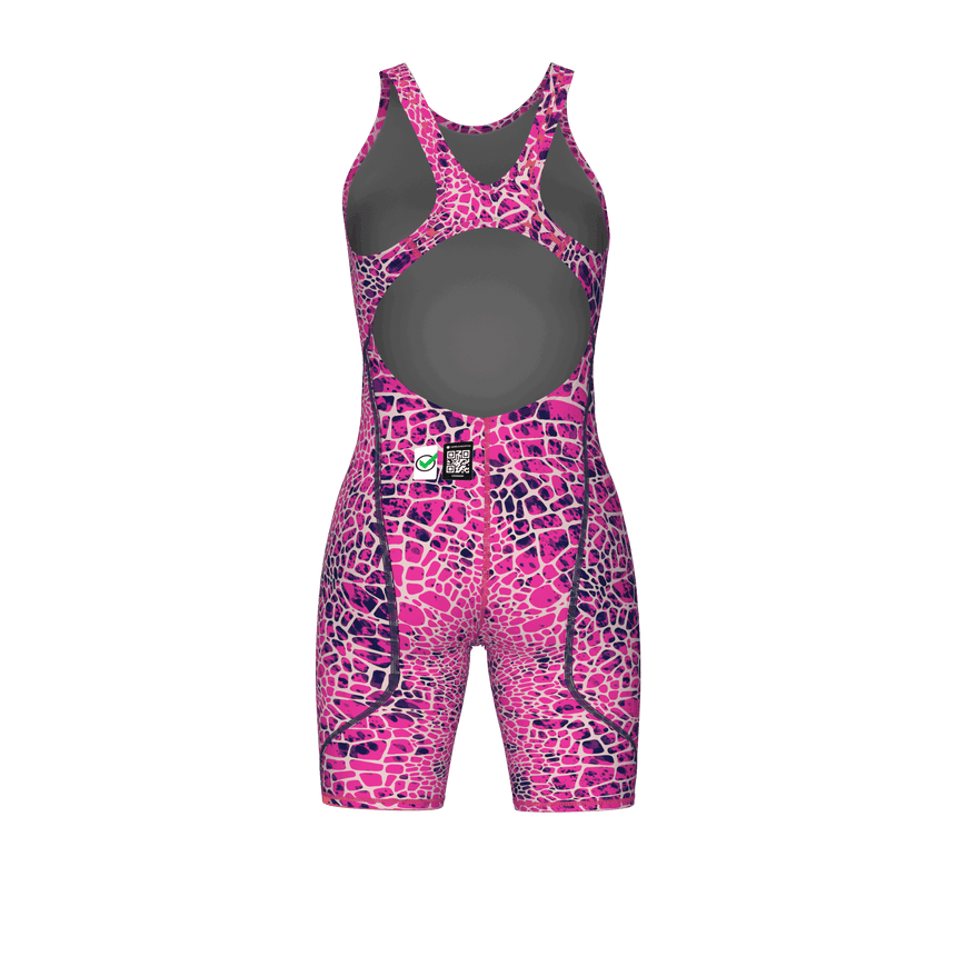 Arena Competition Kneeskin Powerskin ST Next Open Back Snakeskin Pink
