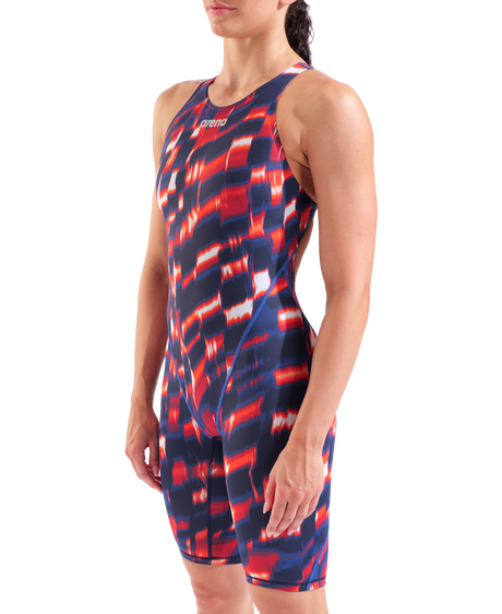 Arena Powerskin ST Next Open Rug Red White Blue angled front model view