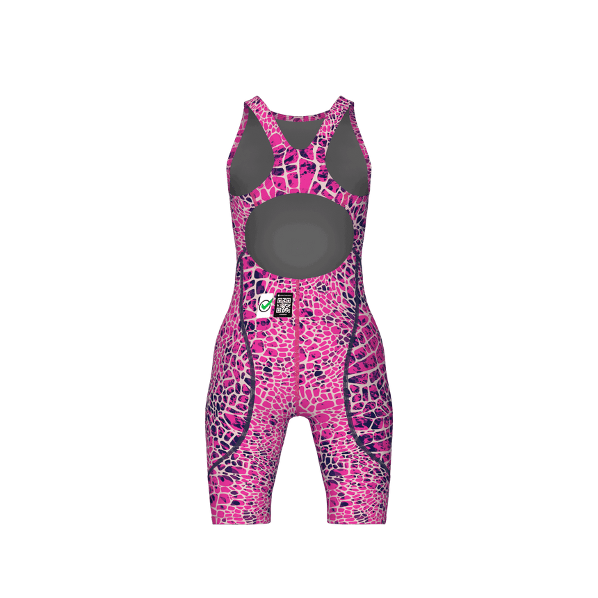 Arena Meisjes Wedstrijdbadpak Powerskin ST Next Open Rug Snakeskin Roze