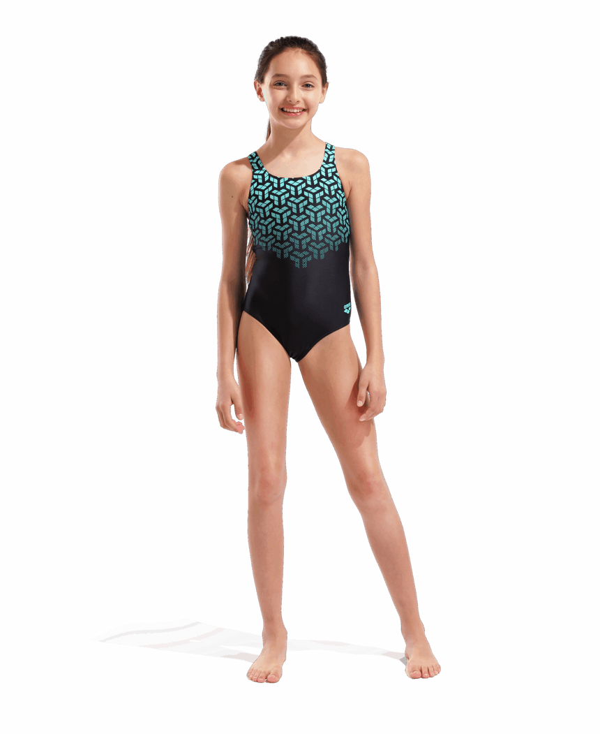 Arena Meisjes Badpak Kikko V Swim Pro Back Zwart/Blauw