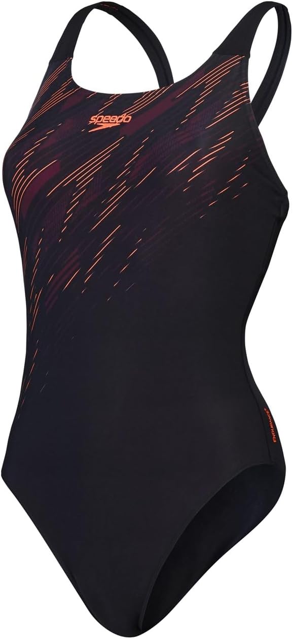Speedo Badeanzug Hyperboom Placement Muscleback Schwarz/Rot