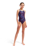 Arena Meisjes Badpak Lightdrop Back Navy/Rood