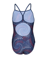 Arena Meisjes Badpak Lightdrop Back Navy/Rood