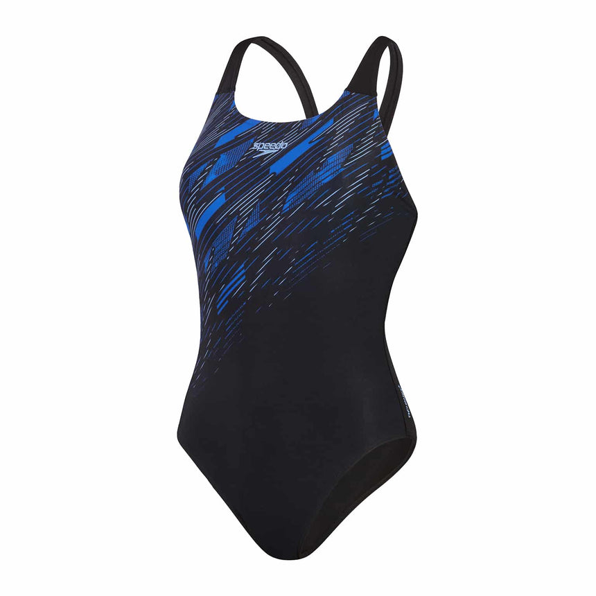 Speedo Womens HyperBoom Placement Muscleback Black / True Cobalt / Curious Blue