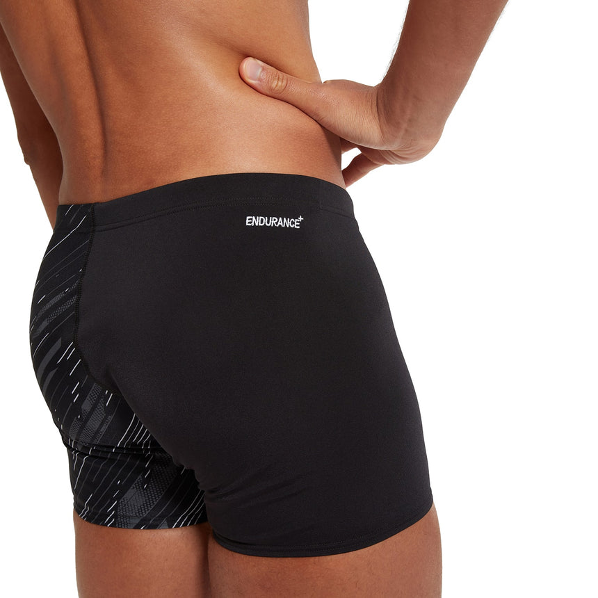 Speedo Mens Aquashort Hyper Boom V-Cut Black/USA Charcoal/White
