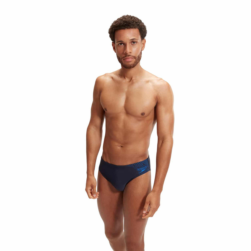 Speedo Mens Medley Logo 7cm Brief True Navy / True Cobalt