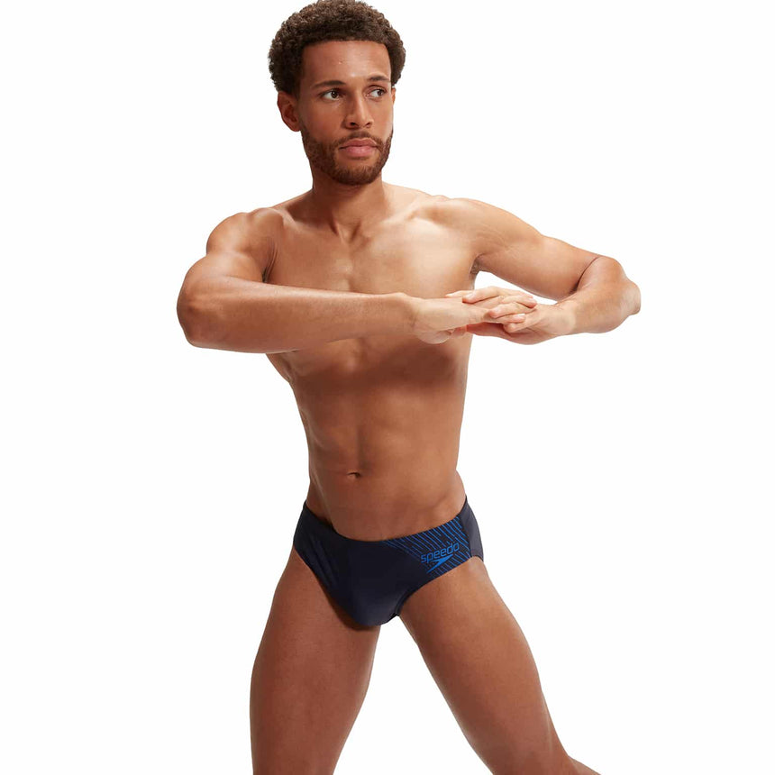 Speedo Mens Medley Logo 7cm Brief True Navy / True Cobalt