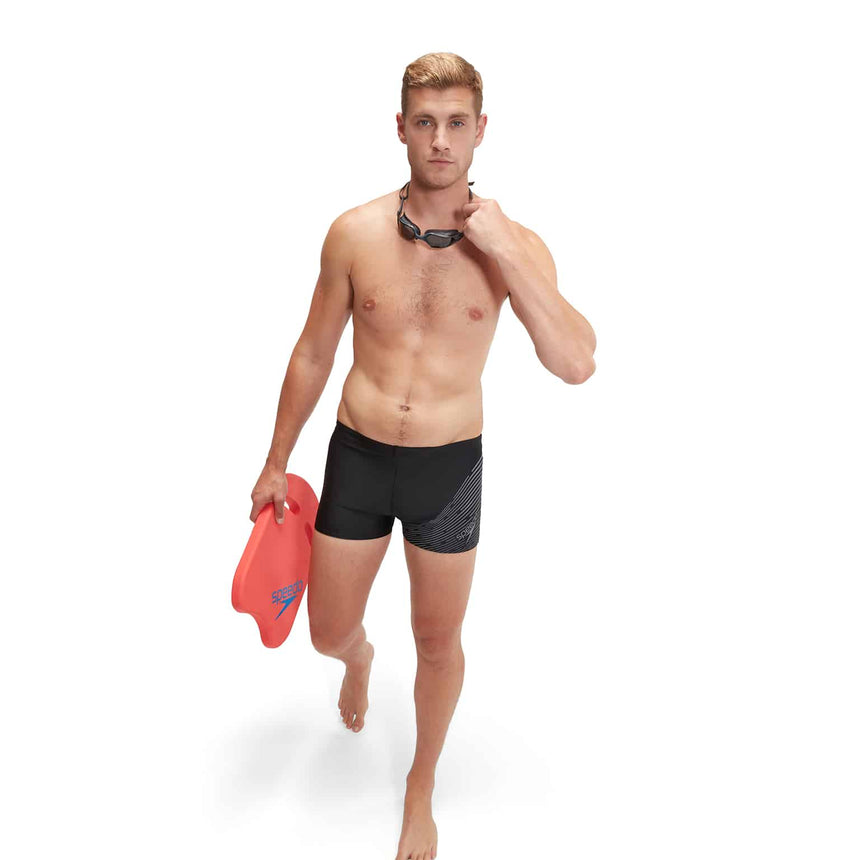 Speedo Badeboxer Medley Logo Schwarz/Grau