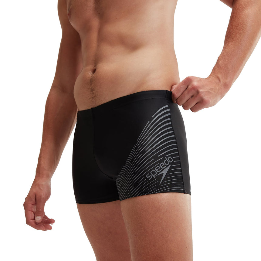 Speedo Badeboxer Medley Logo Schwarz/Grau