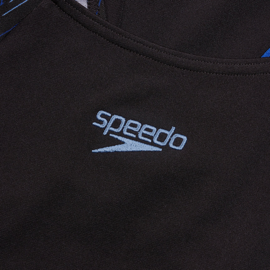 Speedo Damen Badeanzug HyperBoom Splice Legsuit Schwarz/True Cobalt/Curious Blue