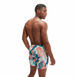 Speedo Mens Printed Leisure 16" Watershort Peacock, Fresh Blue, Cupid Coral, Saddle Taupe, Pale Tan