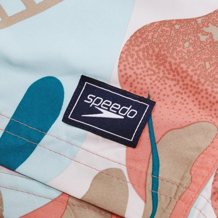Speedo Mens Printed Leisure 16" Watershort Peacock, Fresh Blue, Cupid Coral, Saddle Taupe, Pale Tan